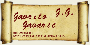 Gavrilo Gavarić vizit kartica